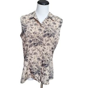 EP Pro Womens Size M Collared Sleeveless Button Up Front Darts Golf Shirt